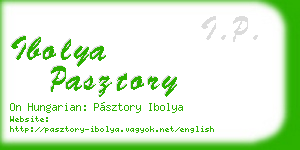 ibolya pasztory business card